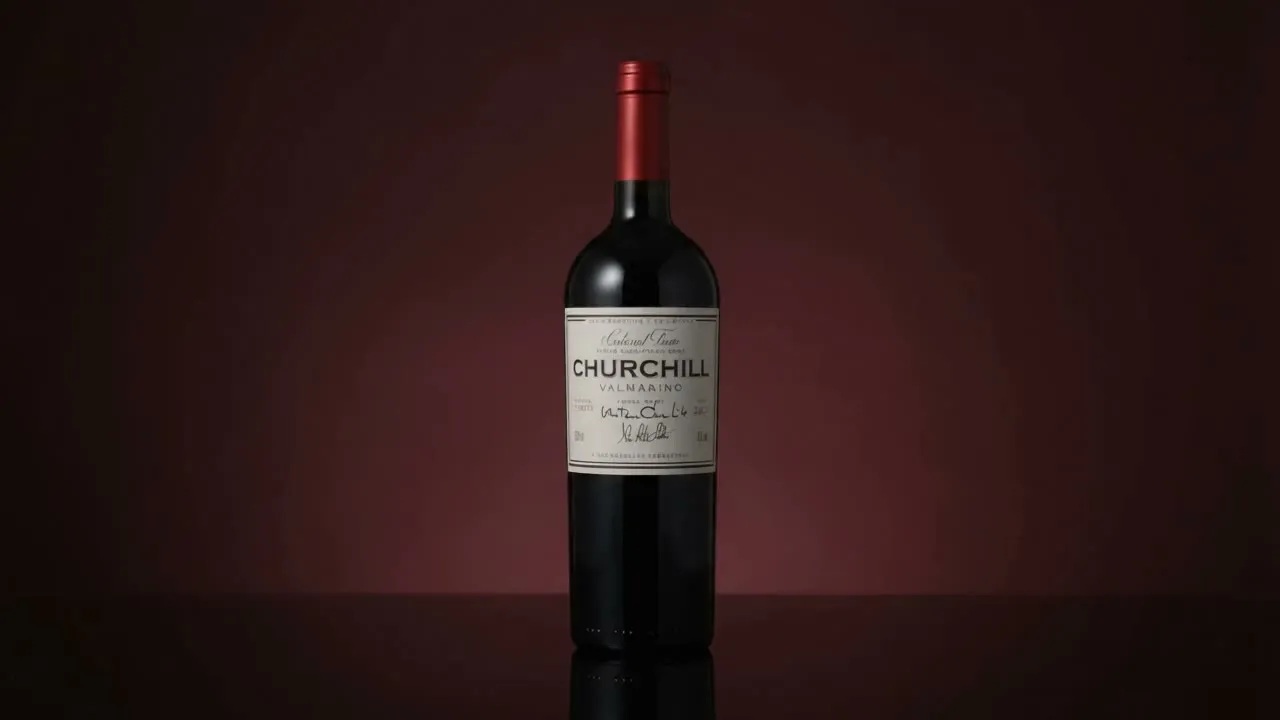 Garrafa de Vinhos Churchill sobre a mesa