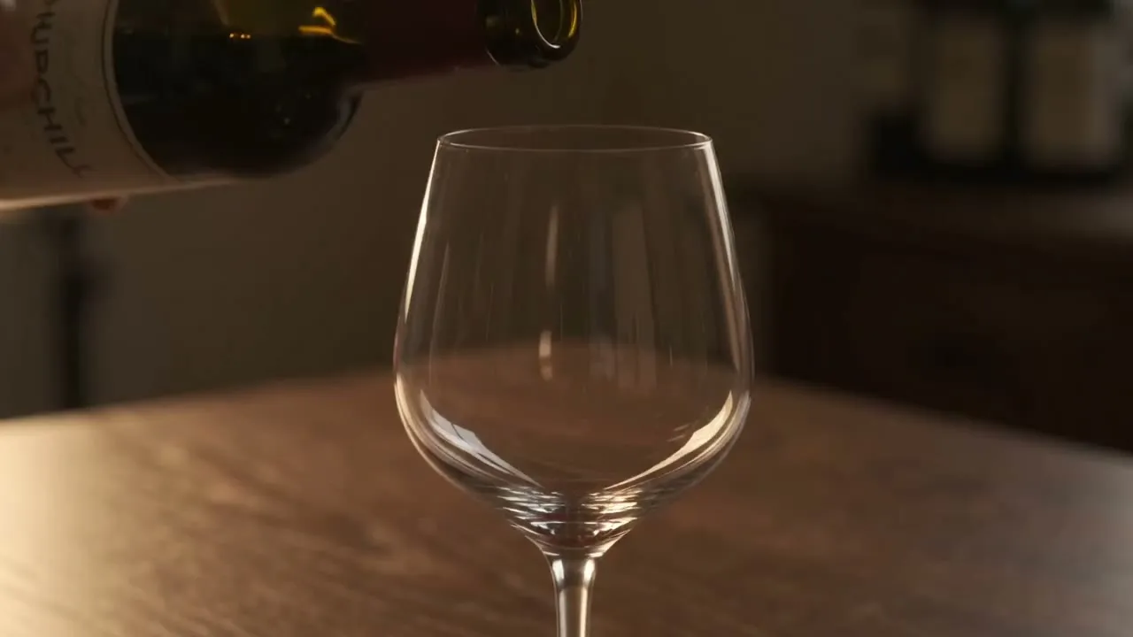 Vinho tinto sendo servido na taça